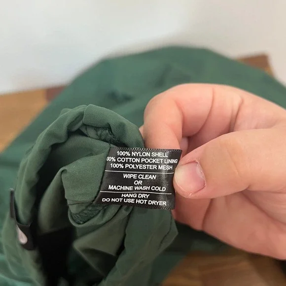 American Giant Mens Jacket XL Green 1/4 Zip Soft Shell Hood Nylon Pocket Popover - Picture 10 of 11